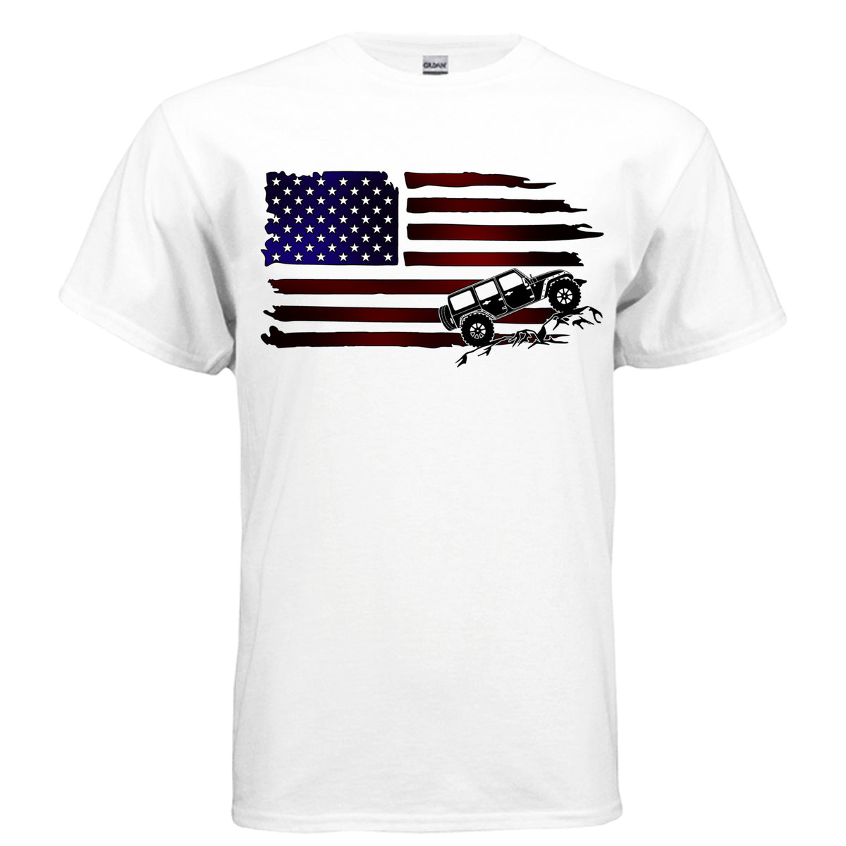 Jeep Flag Shirt-duckduckjeep-offroad-wrangler-gladiator-3d-jeep duck-custom duck-Jeep-The Quacktory-Fun Jeep Ducks-Ducks4Jeep