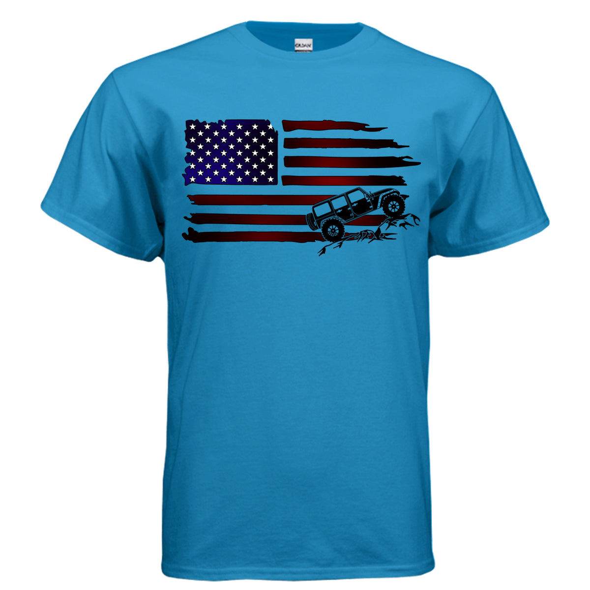 Jeep Flag Shirt-duckduckjeep-offroad-wrangler-gladiator-3d-jeep duck-custom duck-Jeep-The Quacktory-Fun Jeep Ducks-Ducks4Jeep