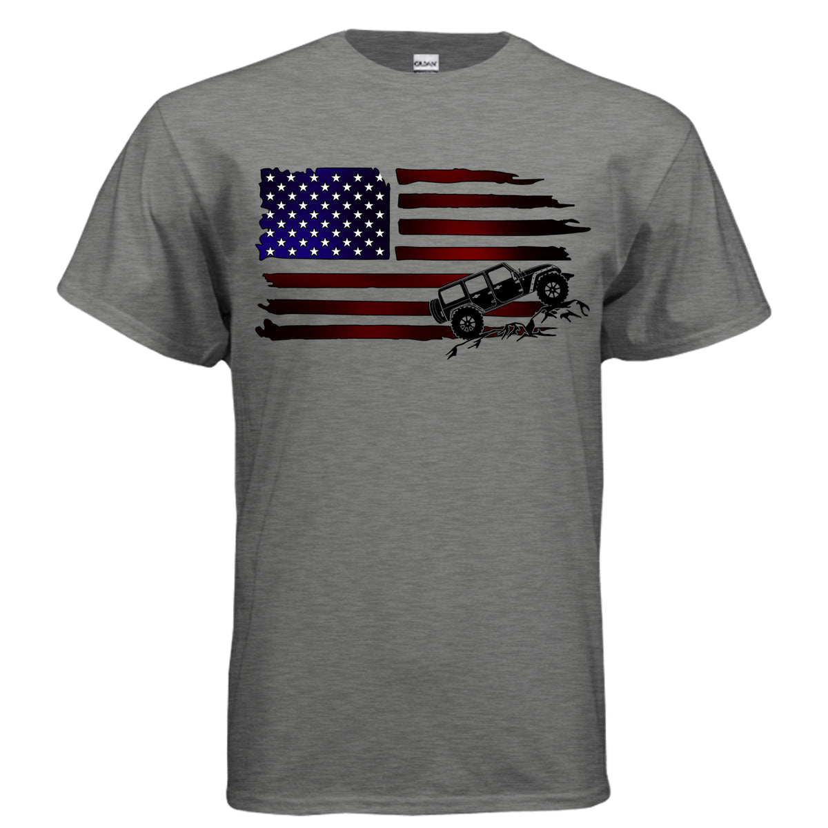 Jeep Flag Shirt-duckduckjeep-offroad-wrangler-gladiator-3d-jeep duck-custom duck-Jeep-The Quacktory-Fun Jeep Ducks-Ducks4Jeep