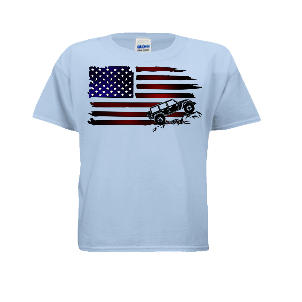 Jeep Flag Shirt - Kids-duckduckjeep-offroad-wrangler-gladiator-3d-jeep duck-custom duck-Jeep-The Quacktory-Fun Jeep Ducks-Ducks4Jeep
