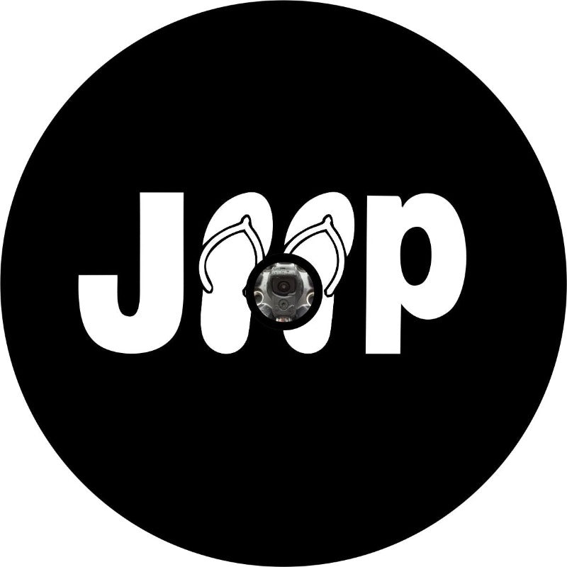 Jeep Flip Flop Sandals Spare Tire Cover in Any Color - Camera Port Option Available-duckduckjeep-offroad-wrangler-gladiator-3d-jeep duck-custom duck-Jeep-The Quacktory-Fun Jeep Ducks-Ducks4Jeep