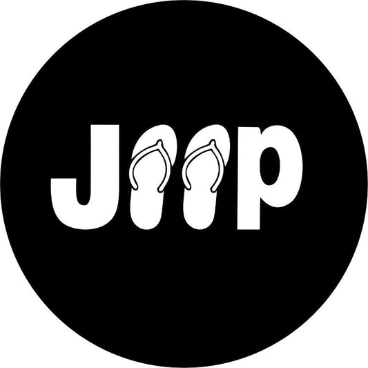 Jeep Flip Flop Sandals Spare Tire Cover in Any Color - Camera Port Option Available-duckduckjeep-offroad-wrangler-gladiator-3d-jeep duck-custom duck-Jeep-The Quacktory-Fun Jeep Ducks-Ducks4Jeep