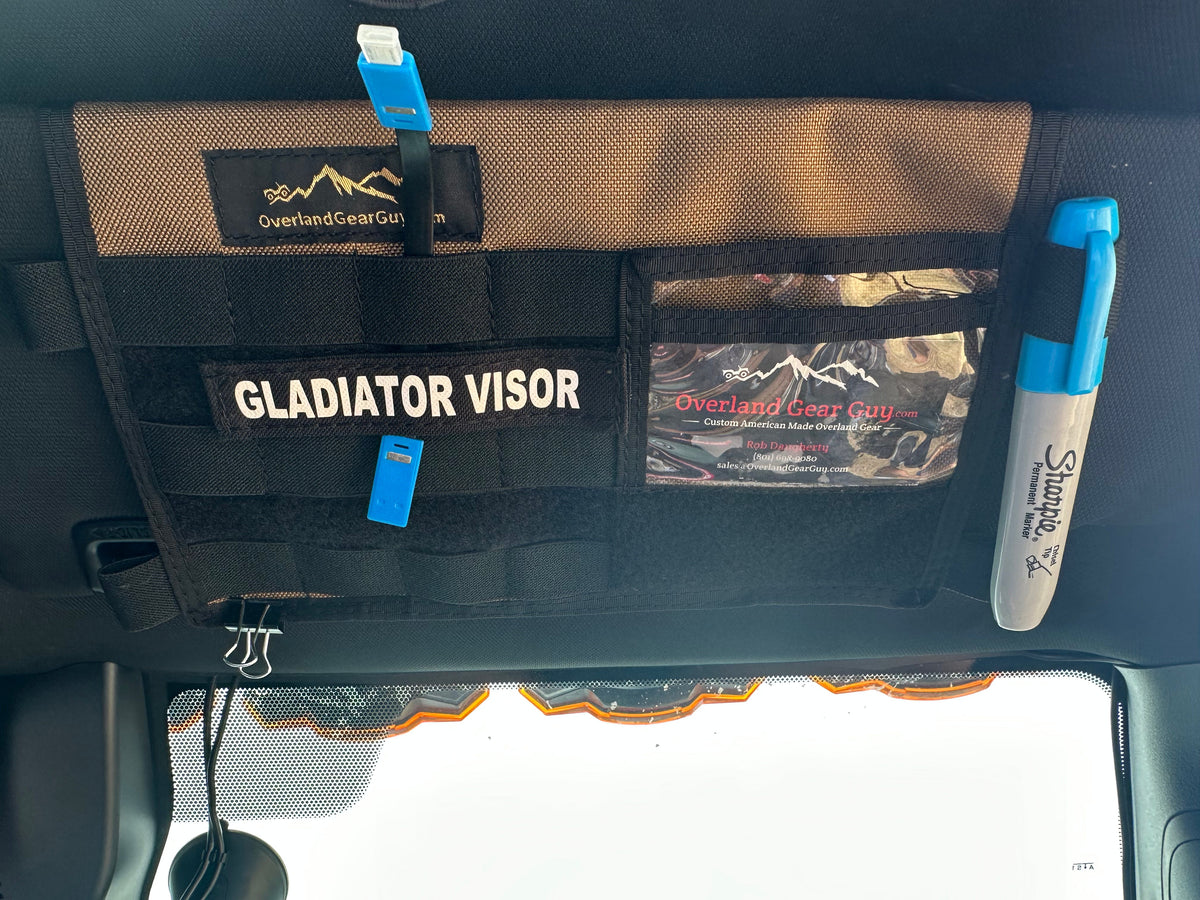 Jeep Gladiator MOLLE Visor Organizer - Tacoma Visor-duckduckjeep-offroad-wrangler-gladiator-3d-jeep duck-custom duck-Jeep-The Quacktory-Fun Jeep Ducks-Ducks4Jeep