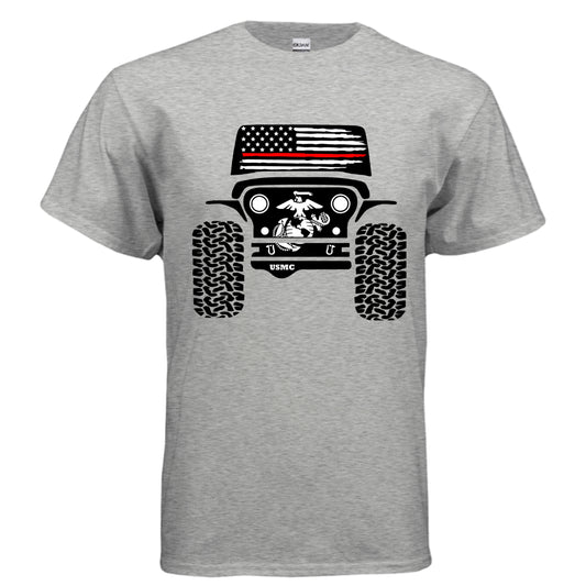 Jeep Military Shirt - Marine Corps-duckduckjeep-offroad-wrangler-gladiator-3d-jeep duck-custom duck-Jeep-The Quacktory-Fun Jeep Ducks-Ducks4Jeep
