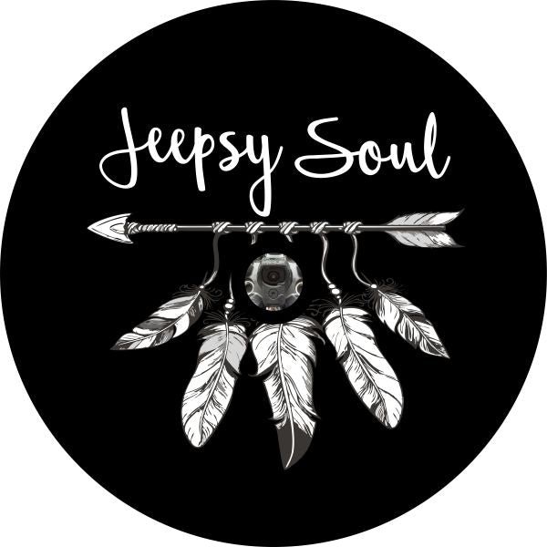 Jeepsy Soul Boho Feather + Arrow Spare Tire Cover for Jeep-duckduckjeep-offroad-wrangler-gladiator-3d-jeep duck-custom duck-Jeep-The Quacktory-Fun Jeep Ducks-Ducks4Jeep