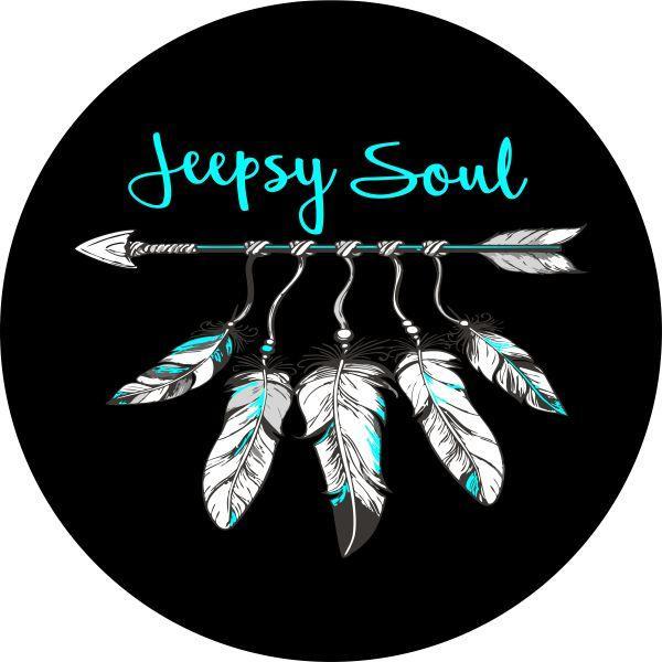 Jeepsy Soul Boho Feather + Arrow Spare Tire Cover for Jeep-duckduckjeep-offroad-wrangler-gladiator-3d-jeep duck-custom duck-Jeep-The Quacktory-Fun Jeep Ducks-Ducks4Jeep