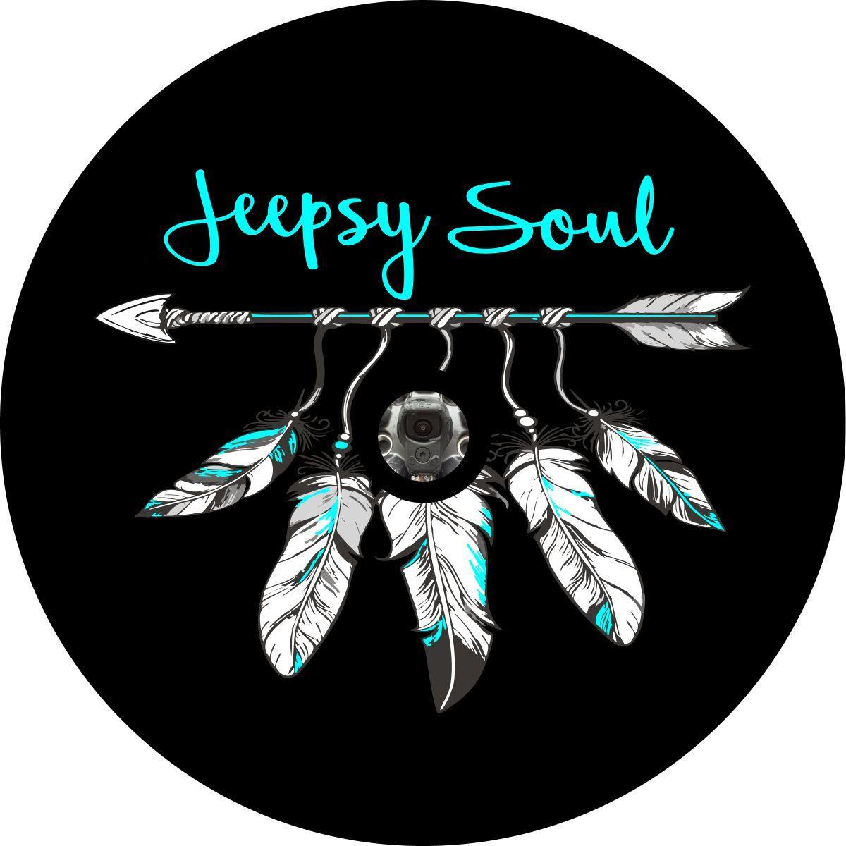 Jeepsy Soul Boho Feather + Arrow Spare Tire Cover for Jeep-duckduckjeep-offroad-wrangler-gladiator-3d-jeep duck-custom duck-Jeep-The Quacktory-Fun Jeep Ducks-Ducks4Jeep