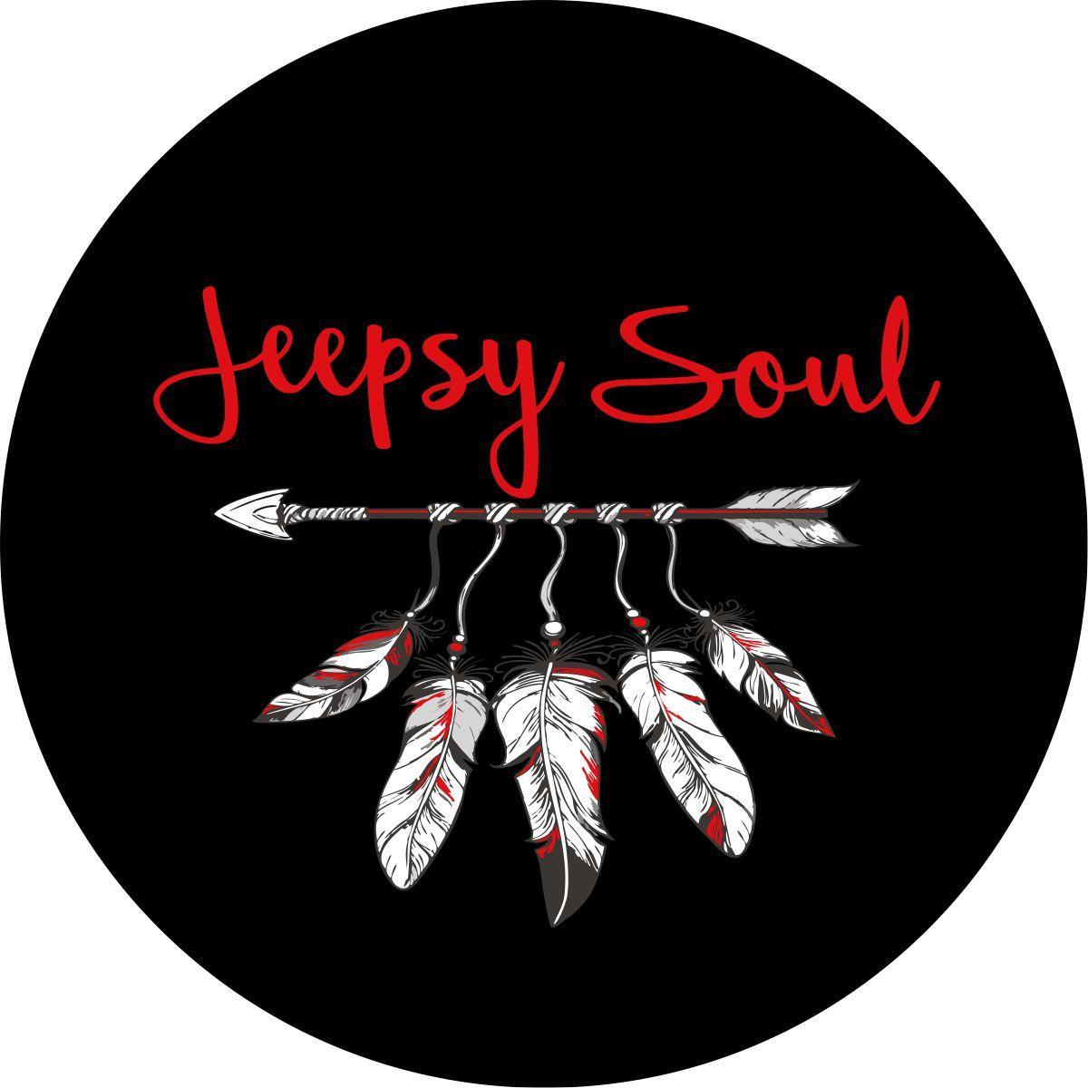 Jeepsy Soul Boho Feather + Arrow Spare Tire Cover for Jeep-duckduckjeep-offroad-wrangler-gladiator-3d-jeep duck-custom duck-Jeep-The Quacktory-Fun Jeep Ducks-Ducks4Jeep