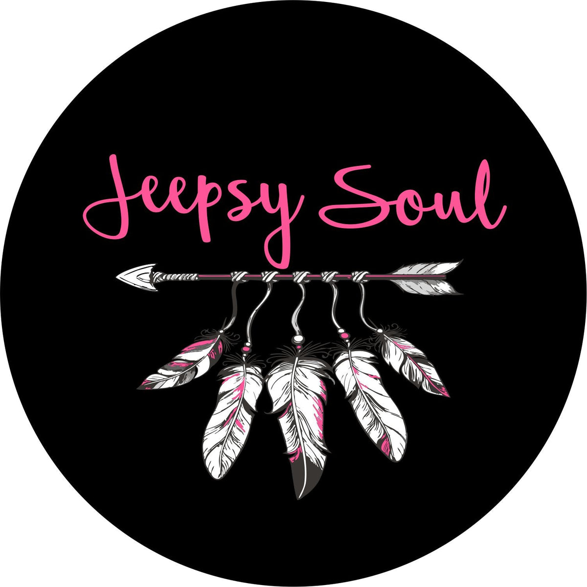 Jeepsy Soul Boho Feather + Arrow Spare Tire Cover for Jeep-duckduckjeep-offroad-wrangler-gladiator-3d-jeep duck-custom duck-Jeep-The Quacktory-Fun Jeep Ducks-Ducks4Jeep