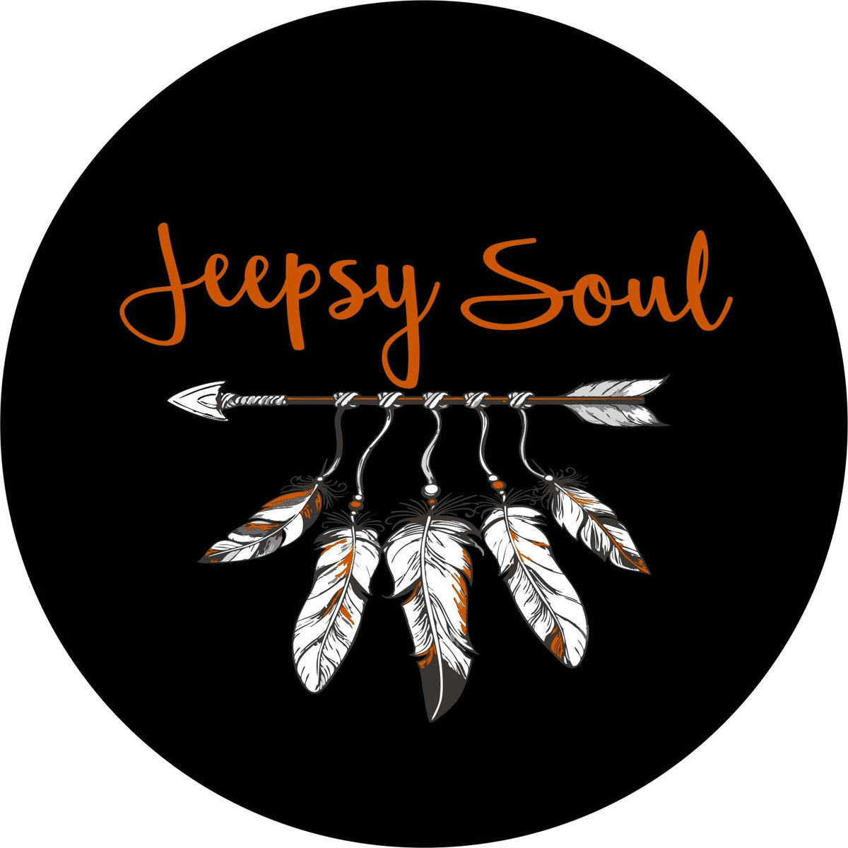 Jeepsy Soul Boho Feather + Arrow Spare Tire Cover for Jeep-duckduckjeep-offroad-wrangler-gladiator-3d-jeep duck-custom duck-Jeep-The Quacktory-Fun Jeep Ducks-Ducks4Jeep