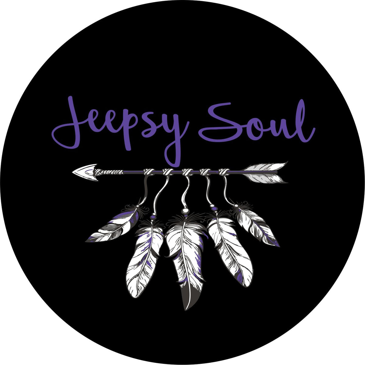 Jeepsy Soul Boho Feather + Arrow Spare Tire Cover for Jeep-duckduckjeep-offroad-wrangler-gladiator-3d-jeep duck-custom duck-Jeep-The Quacktory-Fun Jeep Ducks-Ducks4Jeep