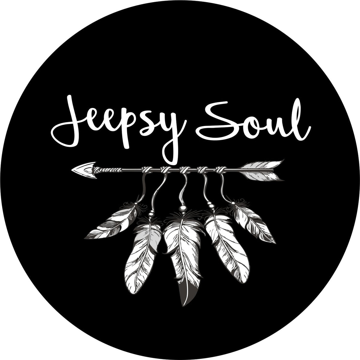 Jeepsy Soul Boho Feather + Arrow Spare Tire Cover for Jeep-duckduckjeep-offroad-wrangler-gladiator-3d-jeep duck-custom duck-Jeep-The Quacktory-Fun Jeep Ducks-Ducks4Jeep