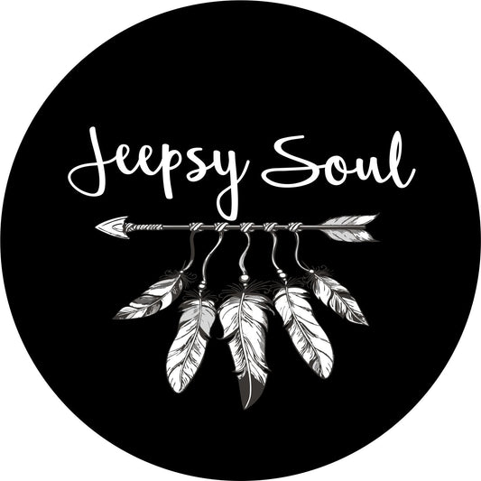 Jeepsy Soul Boho Feather + Arrow Spare Tire Cover for Jeep-duckduckjeep-offroad-wrangler-gladiator-3d-jeep duck-custom duck-Jeep-The Quacktory-Fun Jeep Ducks-Ducks4Jeep