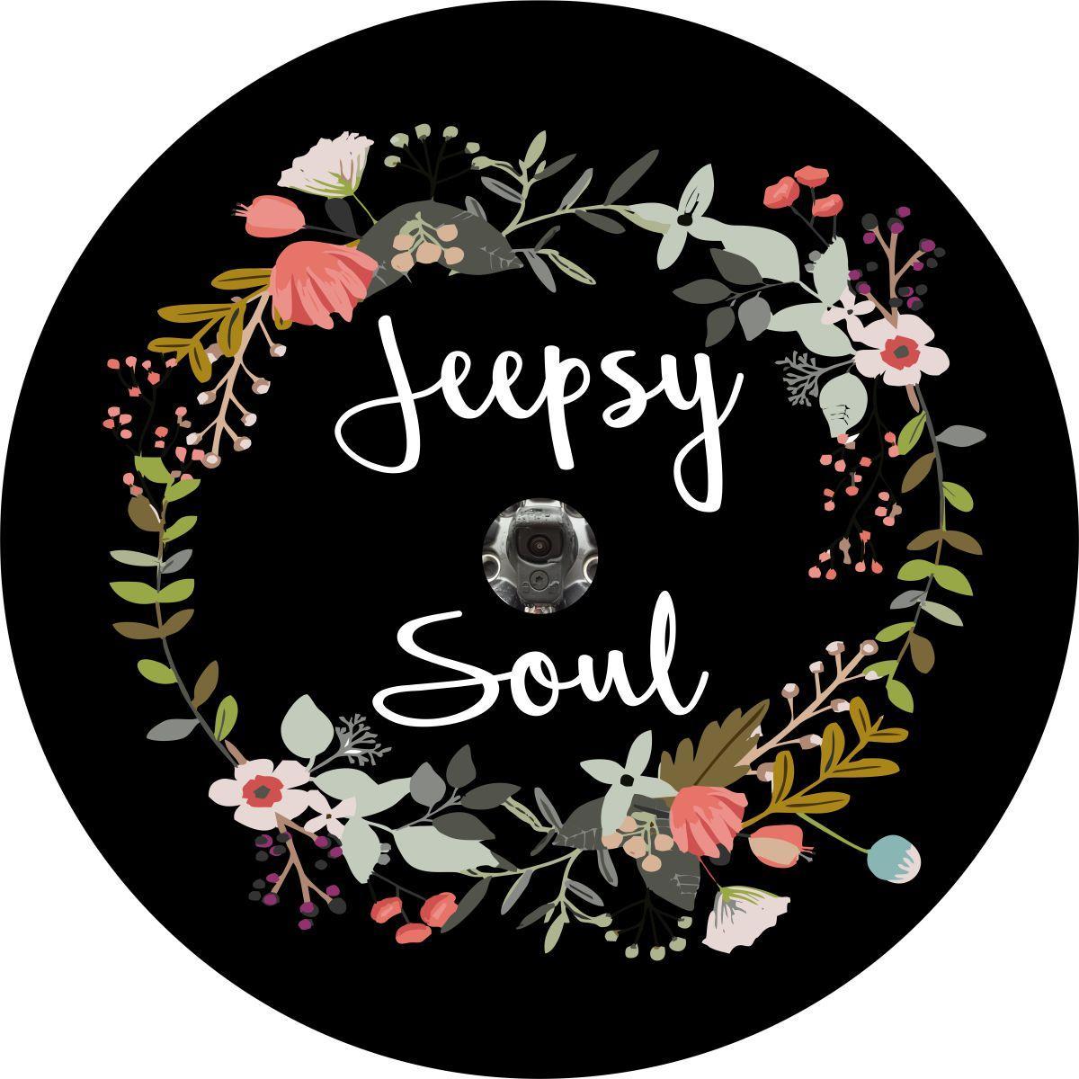 Jeepsy Soul Floral Wreath Spare Tire Cover for Jeep-duckduckjeep-offroad-wrangler-gladiator-3d-jeep duck-custom duck-Jeep-The Quacktory-Fun Jeep Ducks-Ducks4Jeep