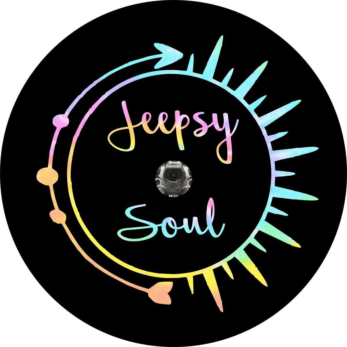 Jeepsy Soul Tie Dye Sun + Arrow Spare Tire Cover Design for Jeep-duckduckjeep-offroad-wrangler-gladiator-3d-jeep duck-custom duck-Jeep-The Quacktory-Fun Jeep Ducks-Ducks4Jeep