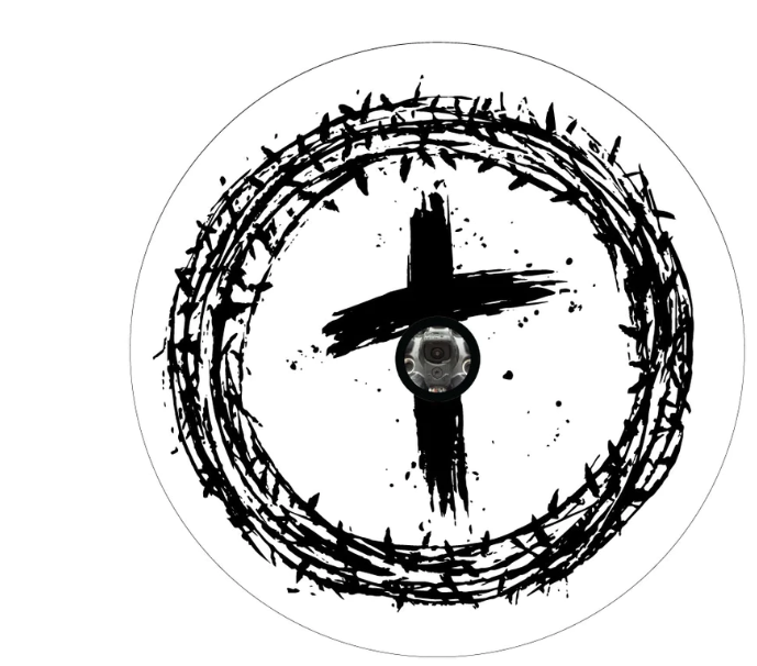 Jesus Crown Of Thorns Christian Cross White Spare Tire Cover-duckduckjeep-offroad-wrangler-gladiator-3d-jeep duck-custom duck-Jeep-The Quacktory-Fun Jeep Ducks-Ducks4Jeep