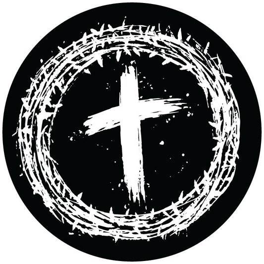 Jesus Crown of Thorns + Christian Cross Spare Tire Cover for Jeep, Bronco, RV, Camper-duckduckjeep-offroad-wrangler-gladiator-3d-jeep duck-custom duck-Jeep-The Quacktory-Fun Jeep Ducks-Ducks4Jeep