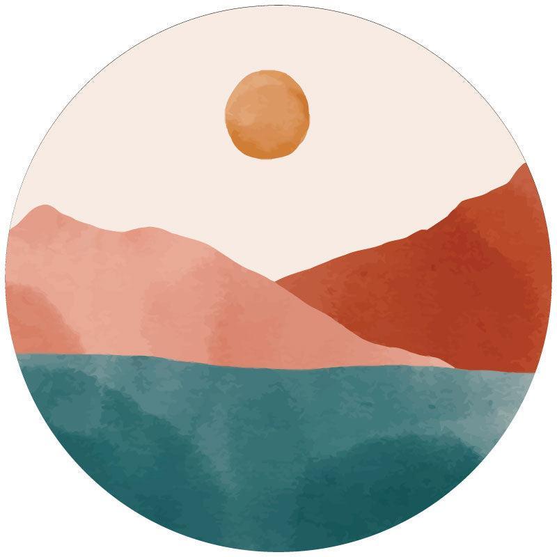 Jewel Tone Watercolor Mountain Landscape Spare Tire Cover - RV, Camper, Jeep, Broncos-duckduckjeep-offroad-wrangler-gladiator-3d-jeep duck-custom duck-Jeep-The Quacktory-Fun Jeep Ducks-Ducks4Jeep