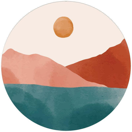 Jewel Tone Watercolor Mountain Landscape Spare Tire Cover - RV, Camper, Jeep, Broncos-duckduckjeep-offroad-wrangler-gladiator-3d-jeep duck-custom duck-Jeep-The Quacktory-Fun Jeep Ducks-Ducks4Jeep