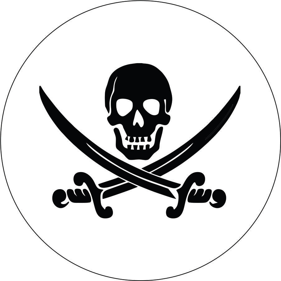 Jolly Roger Pirate Skull and Swords Spare Tire Cover-duckduckjeep-offroad-wrangler-gladiator-3d-jeep duck-custom duck-Jeep-The Quacktory-Fun Jeep Ducks-Ducks4Jeep