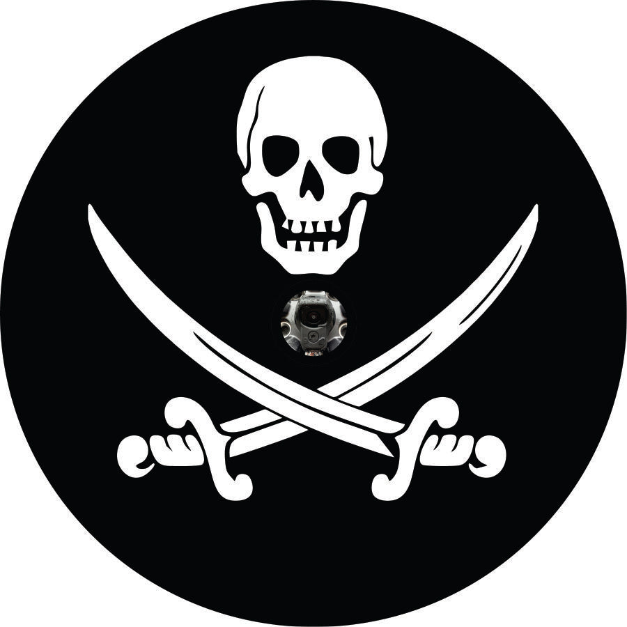 Jolly Roger Pirate Skull and Swords Spare Tire Cover-duckduckjeep-offroad-wrangler-gladiator-3d-jeep duck-custom duck-Jeep-The Quacktory-Fun Jeep Ducks-Ducks4Jeep