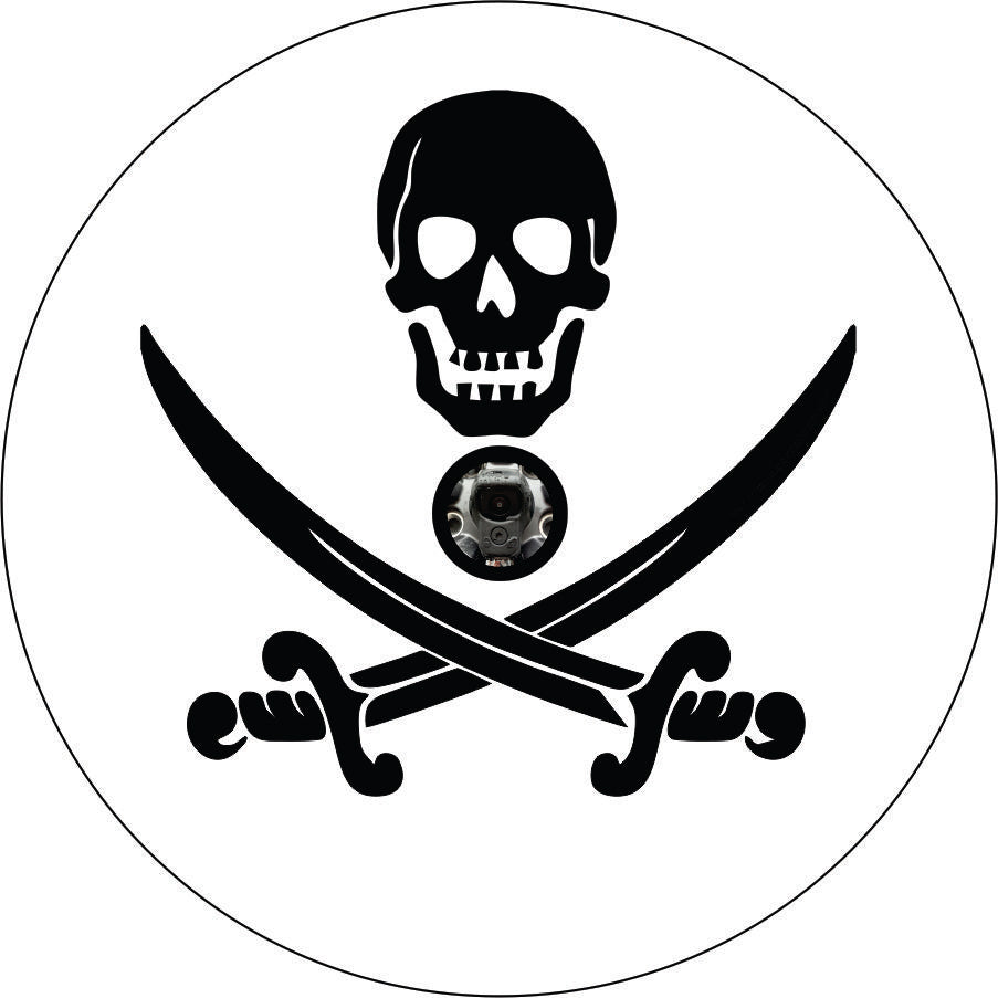 Jolly Roger Pirate Skull and Swords Spare Tire Cover-duckduckjeep-offroad-wrangler-gladiator-3d-jeep duck-custom duck-Jeep-The Quacktory-Fun Jeep Ducks-Ducks4Jeep
