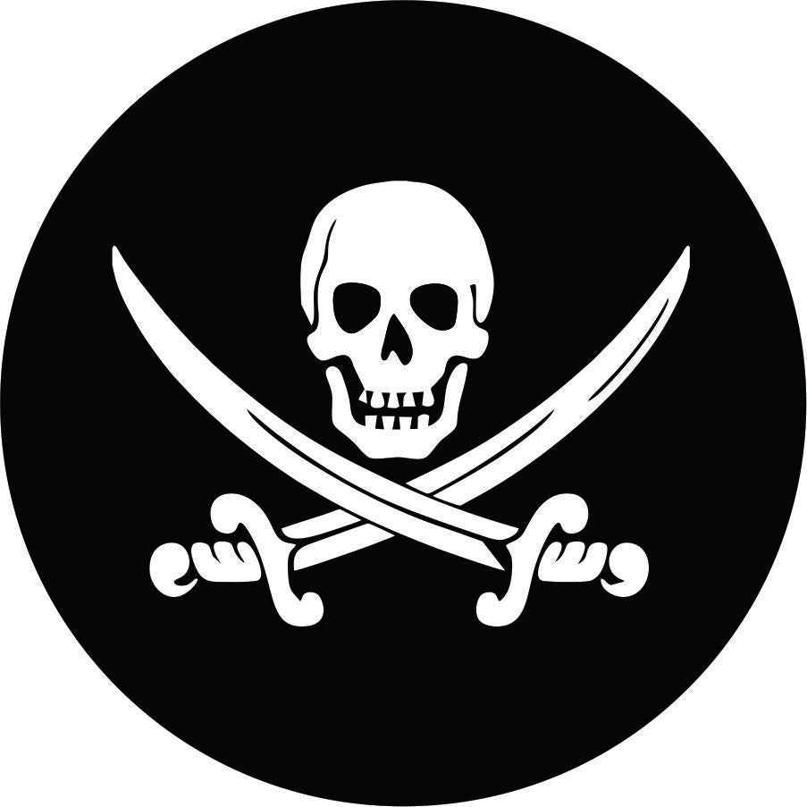 Jolly Roger Pirate Skull and Swords Spare Tire Cover-duckduckjeep-offroad-wrangler-gladiator-3d-jeep duck-custom duck-Jeep-The Quacktory-Fun Jeep Ducks-Ducks4Jeep