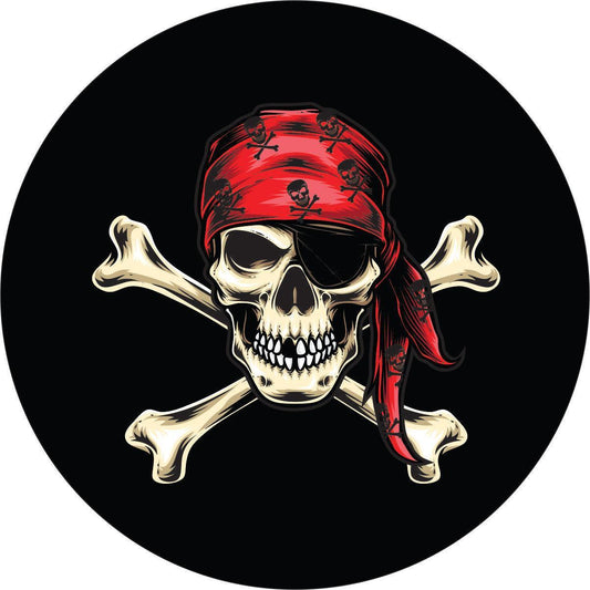 Jolly Roger Skull & Cross Bones Pirate Spare Tire Cover-duckduckjeep-offroad-wrangler-gladiator-3d-jeep duck-custom duck-Jeep-The Quacktory-Fun Jeep Ducks-Ducks4Jeep