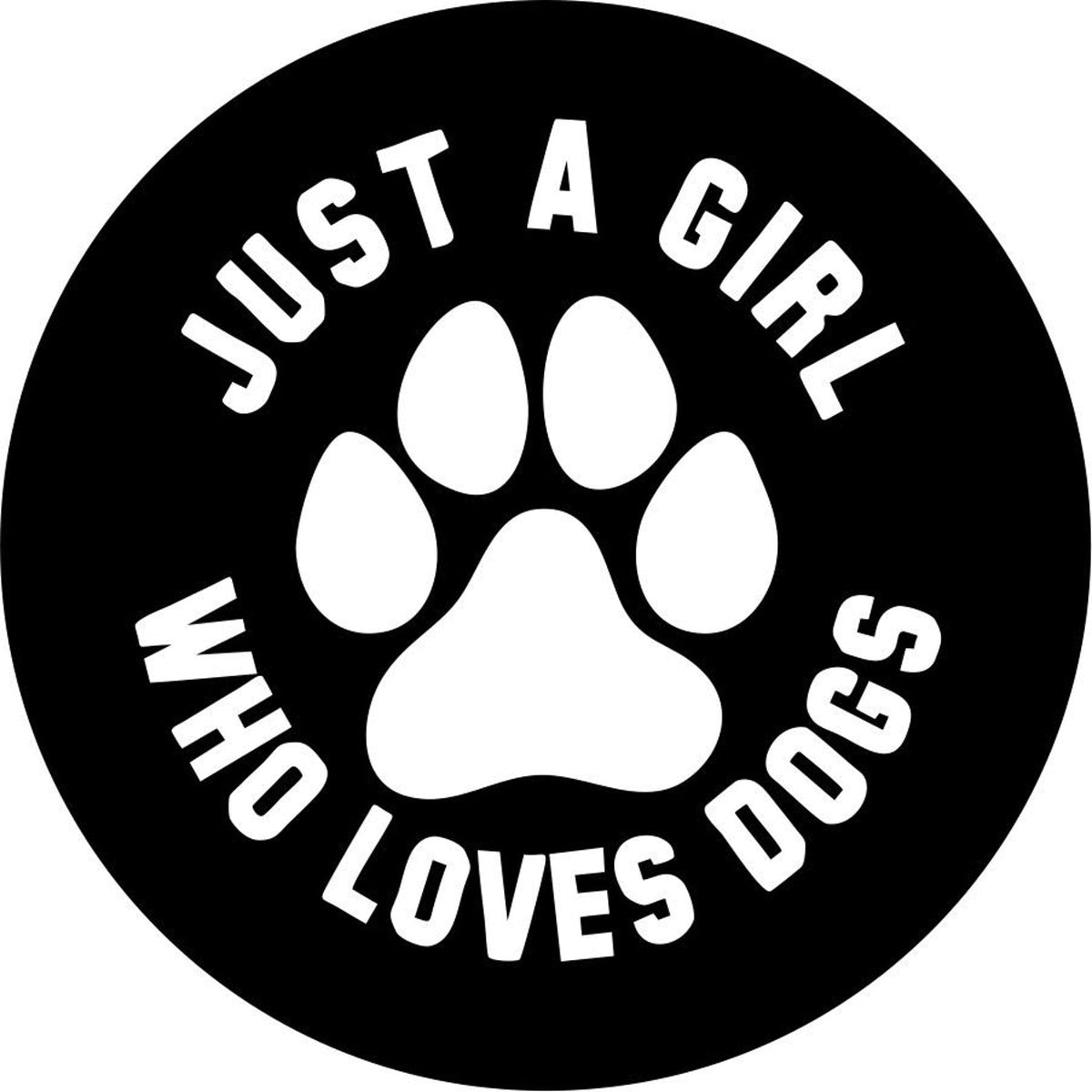 Just a Girl Who Loves Dogs + Paw Print-duckduckjeep-offroad-wrangler-gladiator-3d-jeep duck-custom duck-Jeep-The Quacktory-Fun Jeep Ducks-Ducks4Jeep