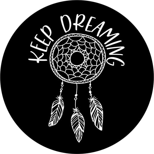 Keep Dreaming Dream Catcher Spare Tire Cover-duckduckjeep-offroad-wrangler-gladiator-3d-jeep duck-custom duck-Jeep-The Quacktory-Fun Jeep Ducks-Ducks4Jeep