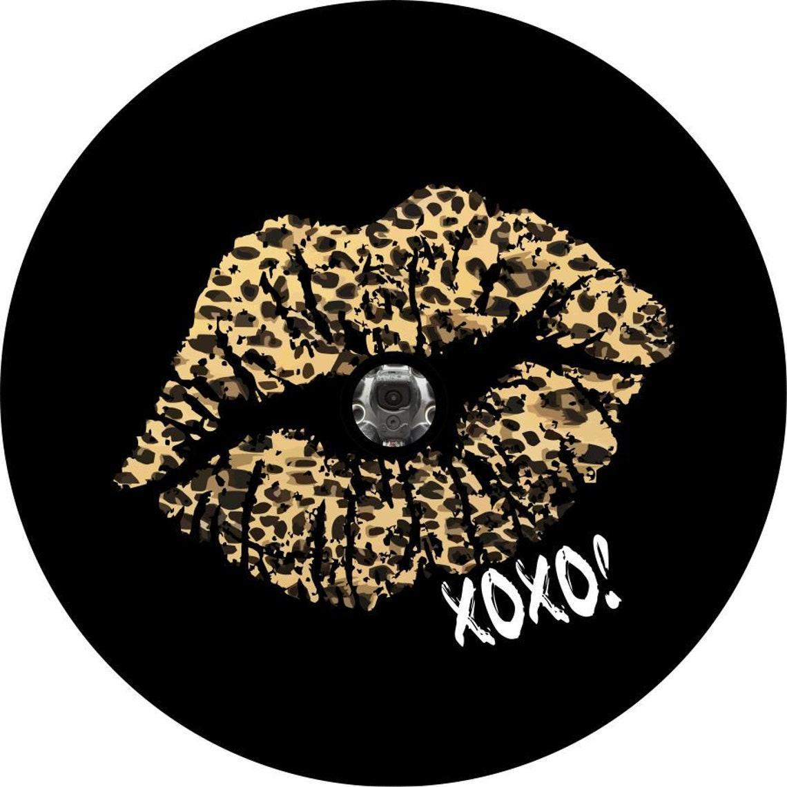 Kiss - Traditional Leopard/Cheetah Print Lips + XOXO-duckduckjeep-offroad-wrangler-gladiator-3d-jeep duck-custom duck-Jeep-The Quacktory-Fun Jeep Ducks-Ducks4Jeep