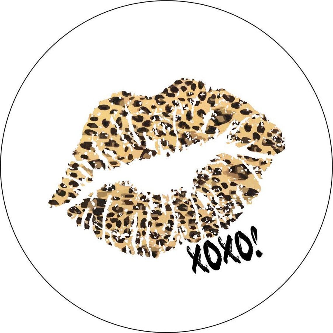 Kiss - Traditional Leopard/Cheetah Print Lips + XOXO-duckduckjeep-offroad-wrangler-gladiator-3d-jeep duck-custom duck-Jeep-The Quacktory-Fun Jeep Ducks-Ducks4Jeep