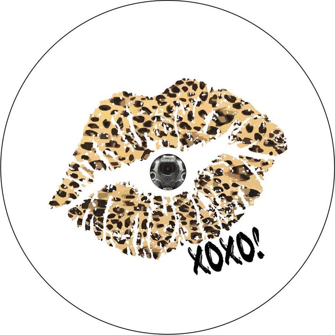 Kiss - Traditional Leopard/Cheetah Print Lips + XOXO-duckduckjeep-offroad-wrangler-gladiator-3d-jeep duck-custom duck-Jeep-The Quacktory-Fun Jeep Ducks-Ducks4Jeep