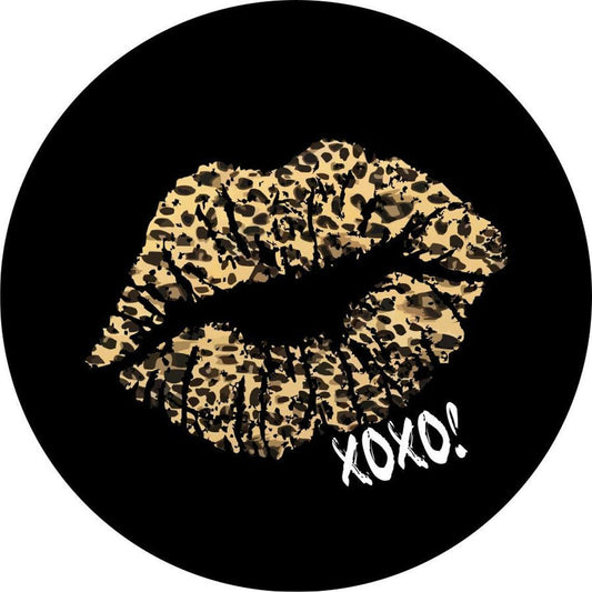 Kiss - Traditional Leopard/Cheetah Print Lips + XOXO-duckduckjeep-offroad-wrangler-gladiator-3d-jeep duck-custom duck-Jeep-The Quacktory-Fun Jeep Ducks-Ducks4Jeep