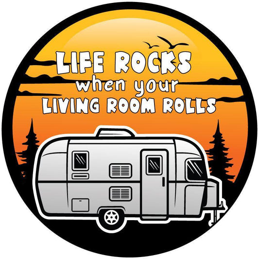 Life Rocks When Your Living Room Rolls Funny RV Spare Tire Cover for Camper, Trailers, & More-duckduckjeep-offroad-wrangler-gladiator-3d-jeep duck-custom duck-Jeep-The Quacktory-Fun Jeep Ducks-Ducks4Jeep