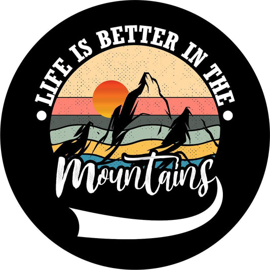 Life is Better in the Mountains Creative Spare Tire Cover-duckduckjeep-offroad-wrangler-gladiator-3d-jeep duck-custom duck-Jeep-The Quacktory-Fun Jeep Ducks-Ducks4Jeep