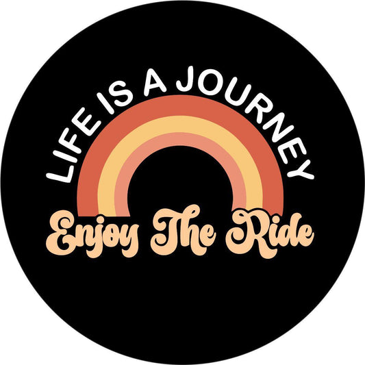 Life is a Journey Enjoy The Ride Cute Spare Tire Cover Design - Jeeps, Broncos, RVs, Campers, Vans, Etc.-duckduckjeep-offroad-wrangler-gladiator-3d-jeep duck-custom duck-Jeep-The Quacktory-Fun Jeep Ducks-Ducks4Jeep