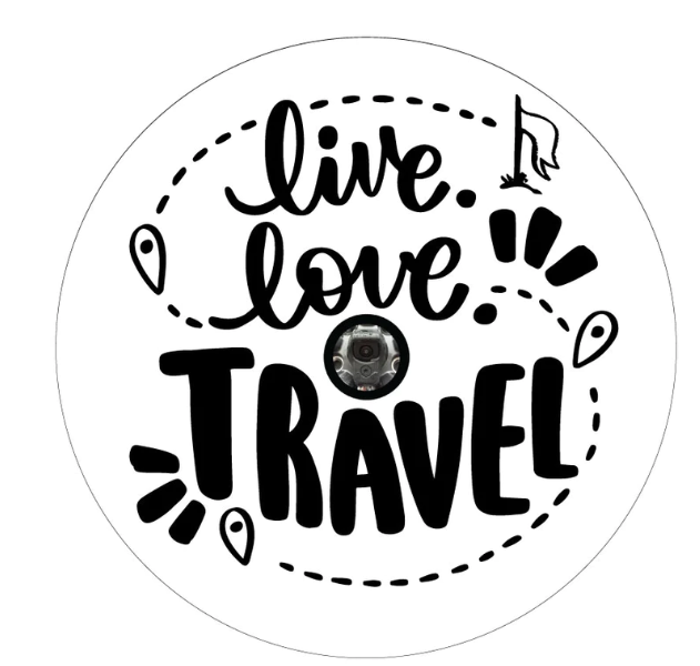 Live Love Travel White Spare Tire Cover-duckduckjeep-offroad-wrangler-gladiator-3d-jeep duck-custom duck-Jeep-The Quacktory-Fun Jeep Ducks-Ducks4Jeep