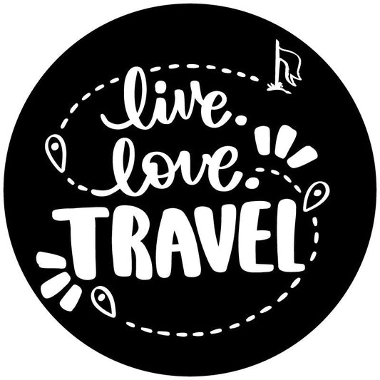 Live. Love. Travel. Spare Tire Cover for Campers, RV, Broncos, Vans, Jeeps, & More-duckduckjeep-offroad-wrangler-gladiator-3d-jeep duck-custom duck-Jeep-The Quacktory-Fun Jeep Ducks-Ducks4Jeep