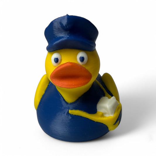 Mail Carrier Duck – 3D-Printed Postal Duck Collectible with Satchel, Hat & Delivery Vibes-duckduckjeep-offroad-wrangler-gladiator-3d-jeep duck-custom duck-Jeep-The Quacktory-Fun Jeep Ducks-Ducks4Jeep