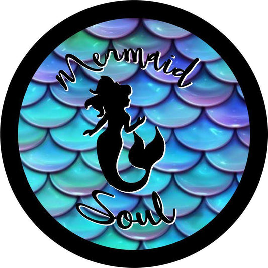 Mermaid Soul Silhouette on Purple Turquoise Iridescent Mermaid Scales-duckduckjeep-offroad-wrangler-gladiator-3d-jeep duck-custom duck-Jeep-The Quacktory-Fun Jeep Ducks-Ducks4Jeep