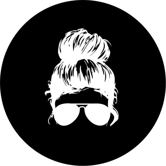 Messy Bun Girl with Sunglasses-duckduckjeep-offroad-wrangler-gladiator-3d-jeep duck-custom duck-Jeep-The Quacktory-Fun Jeep Ducks-Ducks4Jeep