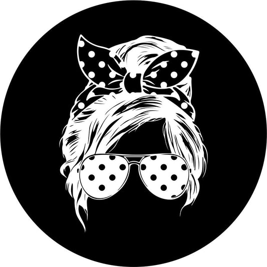 Messy Bun + Pretty in Polka Dots-duckduckjeep-offroad-wrangler-gladiator-3d-jeep duck-custom duck-Jeep-The Quacktory-Fun Jeep Ducks-Ducks4Jeep