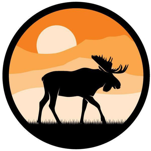 Moose & Mountains Silhouette Spare Tire Cover-duckduckjeep-offroad-wrangler-gladiator-3d-jeep duck-custom duck-Jeep-The Quacktory-Fun Jeep Ducks-Ducks4Jeep