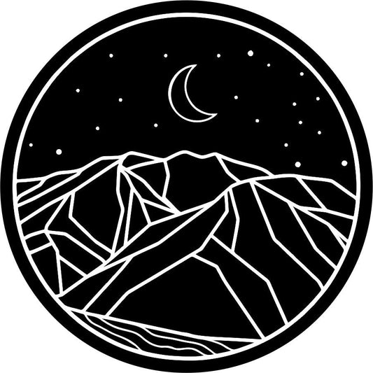 Mountain Range Under The Night Sky Spare Tire Cover-duckduckjeep-offroad-wrangler-gladiator-3d-jeep duck-custom duck-Jeep-The Quacktory-Fun Jeep Ducks-Ducks4Jeep