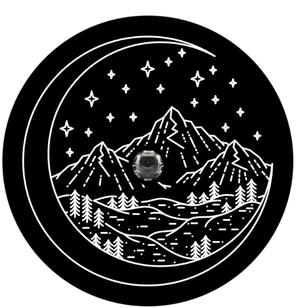 Mountains In The Crescent Moon Spare Tire Cover-duckduckjeep-offroad-wrangler-gladiator-3d-jeep duck-custom duck-Jeep-The Quacktory-Fun Jeep Ducks-Ducks4Jeep