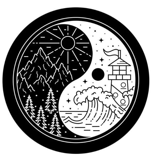 Mountains Meet Ocean Yin Yang Spare Tire Cover-duckduckjeep-offroad-wrangler-gladiator-3d-jeep duck-custom duck-Jeep-The Quacktory-Fun Jeep Ducks-Ducks4Jeep