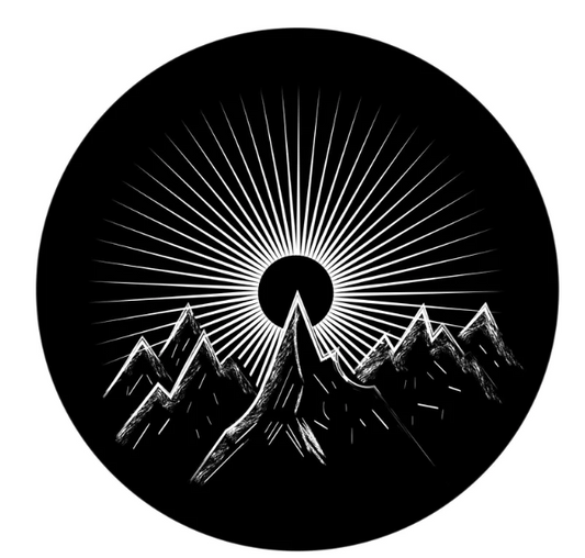 Mountains Peak Sun Rays Shining Spare Tire Cover-duckduckjeep-offroad-wrangler-gladiator-3d-jeep duck-custom duck-Jeep-The Quacktory-Fun Jeep Ducks-Ducks4Jeep