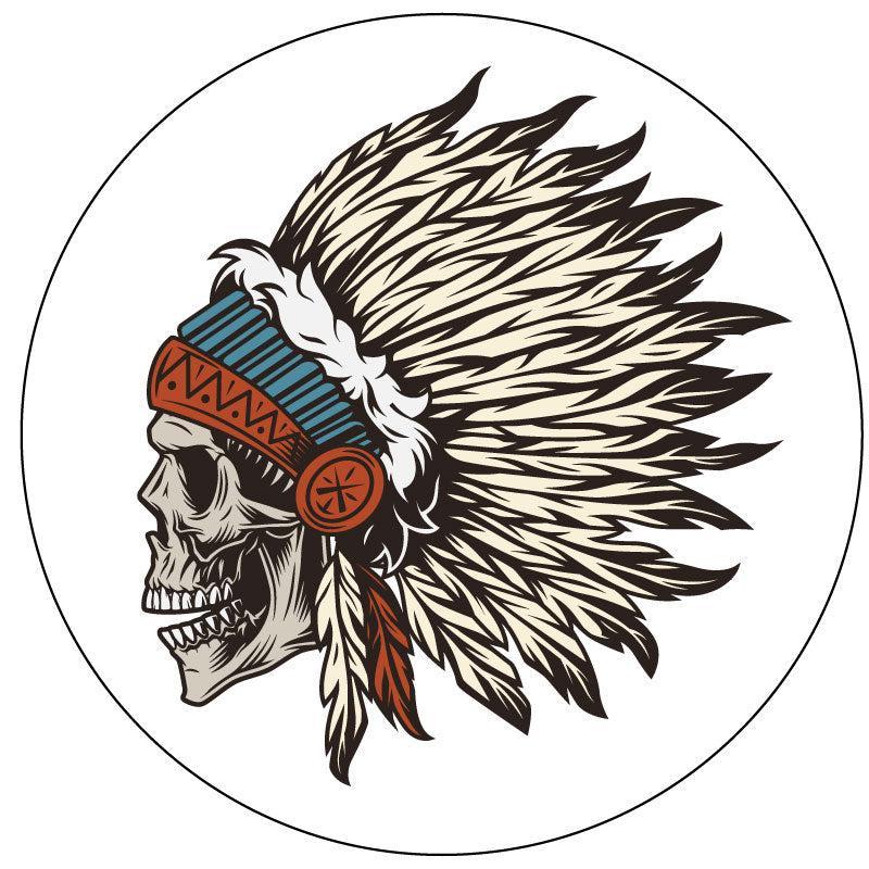 Native American Warrior Chief Skull Spare Tire Cover-duckduckjeep-offroad-wrangler-gladiator-3d-jeep duck-custom duck-Jeep-The Quacktory-Fun Jeep Ducks-Ducks4Jeep