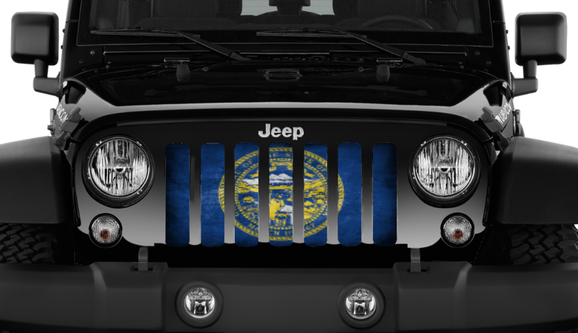 Nebraska Grunge State Flag Grille Insert